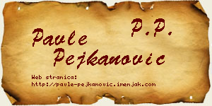 Pavle Pejkanović vizit kartica